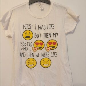 White Graphic Emoji T-Shirt